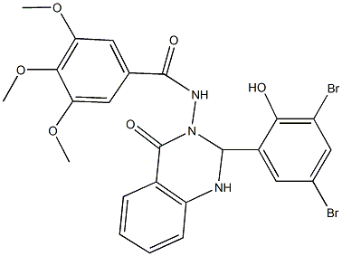 N-(2-(3,5-dibromo-2-hydroxyphenyl)-4-oxo-1,4-dihydro-3(2H)-quinazolinyl)-3,4,5-trimethoxybenzamide,353769-41-2,结构式