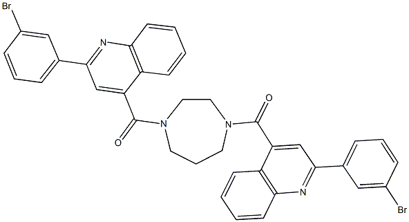 2-(3-bromophenyl)-4-[(4-{[2-(3-bromophenyl)-4-quinolinyl]carbonyl}-1,4-diazepan-1-yl)carbonyl]quinoline,353769-47-8,结构式
