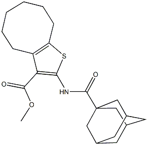 methyl 2-[(1-adamantylcarbonyl)amino]-4,5,6,7,8,9-hexahydrocycloocta[b]thiophene-3-carboxylate Structure