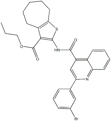 propyl 2-({[2-(3-bromophenyl)-4-quinolinyl]carbonyl}amino)-5,6,7,8-tetrahydro-4H-cyclohepta[b]thiophene-3-carboxylate|