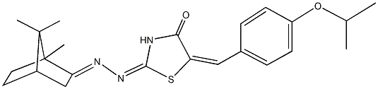 5-(4-isopropoxybenzylidene)-2-[(1,7,7-trimethylbicyclo[2.2.1]hept-2-ylidene)hydrazono]-1,3-thiazolidin-4-one Structure