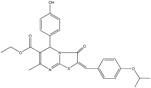 ethyl 5-(4-hydroxyphenyl)-2-(4-isopropoxybenzylidene)-7-methyl-3-oxo-2,3-dihydro-5H-[1,3]thiazolo[3,2-a]pyrimidine-6-carboxylate|