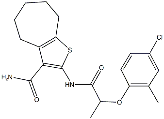 2-{[2-(4-chloro-2-methylphenoxy)propanoyl]amino}-5,6,7,8-tetrahydro-4H-cyclohepta[b]thiophene-3-carboxamide|