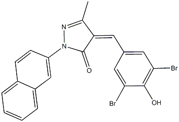 4-(3,5-dibromo-4-hydroxybenzylidene)-5-methyl-2-(2-naphthyl)-2,4-dihydro-3H-pyrazol-3-one 结构式