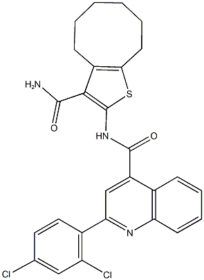 N-[3-(aminocarbonyl)-4,5,6,7,8,9-hexahydrocycloocta[b]thien-2-yl]-2-(2,4-dichlorophenyl)-4-quinolinecarboxamide|