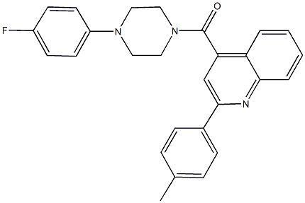 4-{[4-(4-fluorophenyl)-1-piperazinyl]carbonyl}-2-(4-methylphenyl)quinoline 化学構造式