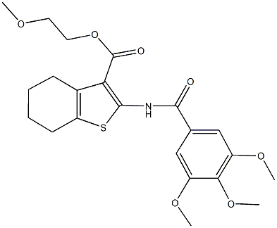 2-methoxyethyl 2-[(3,4,5-trimethoxybenzoyl)amino]-4,5,6,7-tetrahydro-1-benzothiophene-3-carboxylate Struktur