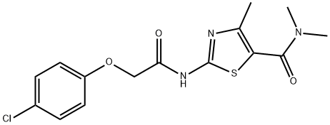 2-{[(4-chlorophenoxy)acetyl]amino}-N,N,4-trimethyl-1,3-thiazole-5-carboxamide 化学構造式