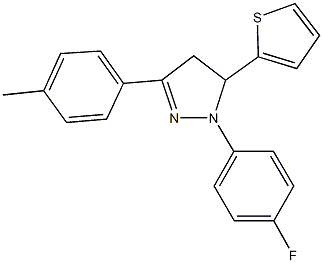 1-(4-fluorophenyl)-3-(4-methylphenyl)-5-(2-thienyl)-4,5-dihydro-1H-pyrazole 结构式
