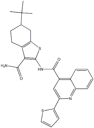 N-[3-(aminocarbonyl)-6-tert-butyl-4,5,6,7-tetrahydro-1-benzothien-2-yl]-2-(2-thienyl)-4-quinolinecarboxamide|