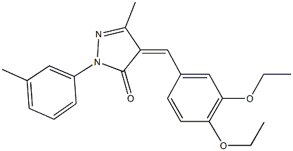 4-(3,4-diethoxybenzylidene)-5-methyl-2-(3-methylphenyl)-2,4-dihydro-3H-pyrazol-3-one Structure