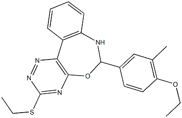 ethyl 4-[3-(ethylsulfanyl)-6,7-dihydro[1,2,4]triazino[5,6-d][3,1]benzoxazepin-6-yl]-2-methylphenyl ether Structure