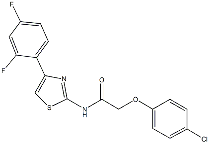 2-(4-chlorophenoxy)-N-[4-(2,4-difluorophenyl)-1,3-thiazol-2-yl]acetamide 结构式