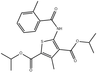 diisopropyl 3-methyl-5-[(2-methylbenzoyl)amino]-2,4-thiophenedicarboxylate 结构式