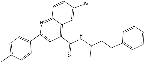 6-bromo-2-(4-methylphenyl)-N-(1-methyl-3-phenylpropyl)-4-quinolinecarboxamide,353772-11-9,结构式