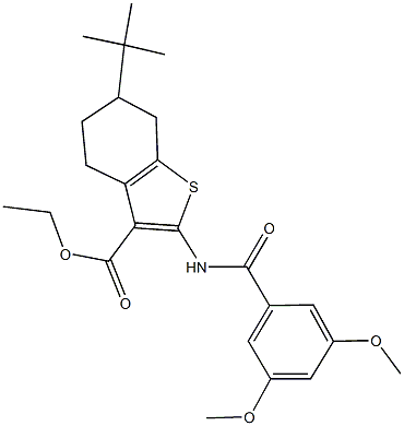 ethyl 6-tert-butyl-2-[(3,5-dimethoxybenzoyl)amino]-4,5,6,7-tetrahydro-1-benzothiophene-3-carboxylate Structure