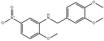 N-(3,4-dimethoxybenzyl)-2-methoxy-5-nitroaniline Structure