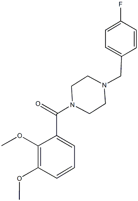 1-(2,3-dimethoxybenzoyl)-4-(4-fluorobenzyl)piperazine 化学構造式