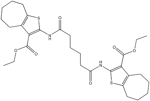 ethyl 2-[(6-{[3-(ethoxycarbonyl)-5,6,7,8-tetrahydro-4H-cyclohepta[b]thien-2-yl]amino}-6-oxohexanoyl)amino]-5,6,7,8-tetrahydro-4H-cyclohepta[b]thiophene-3-carboxylate Structure