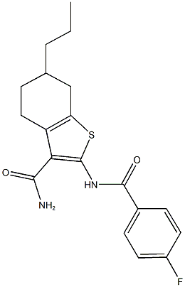 2-[(4-fluorobenzoyl)amino]-6-propyl-4,5,6,7-tetrahydro-1-benzothiophene-3-carboxamide|