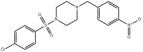 1-[(4-chlorophenyl)sulfonyl]-4-{4-nitrobenzyl}piperazine 化学構造式