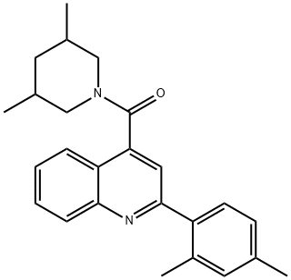2-(2,4-dimethylphenyl)-4-[(3,5-dimethyl-1-piperidinyl)carbonyl]quinoline 化学構造式