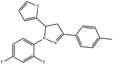 1-(2,4-difluorophenyl)-3-(4-methylphenyl)-5-(2-thienyl)-4,5-dihydro-1H-pyrazole Structure