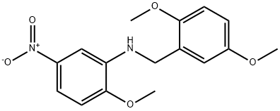 N-(2,5-dimethoxybenzyl)-2-methoxy-5-nitroaniline 化学構造式