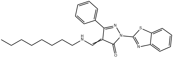 2-(1,3-benzothiazol-2-yl)-4-[(octylamino)methylene]-5-phenyl-2,4-dihydro-3H-pyrazol-3-one Structure