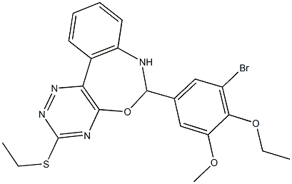 6-(3-bromo-4-ethoxy-5-methoxyphenyl)-3-(ethylsulfanyl)-6,7-dihydro[1,2,4]triazino[5,6-d][3,1]benzoxazepine Structure