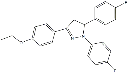 4-[1,5-bis(4-fluorophenyl)-4,5-dihydro-1H-pyrazol-3-yl]phenyl ethyl ether Struktur