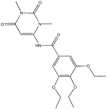 N-(1,3-dimethyl-2,6-dioxo-1,2,3,6-tetrahydro-4-pyrimidinyl)-3,4,5-triethoxybenzamide 化学構造式