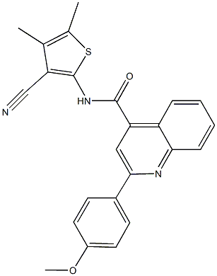 N-(3-cyano-4,5-dimethyl-2-thienyl)-2-(4-methoxyphenyl)-4-quinolinecarboxamide 化学構造式