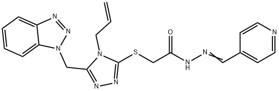 2-{[4-allyl-5-(1H-1,2,3-benzotriazol-1-ylmethyl)-4H-1,2,4-triazol-3-yl]sulfanyl}-N'-(4-pyridinylmethylene)acetohydrazide Structure