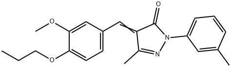 4-(3-methoxy-4-propoxybenzylidene)-5-methyl-2-(3-methylphenyl)-2,4-dihydro-3H-pyrazol-3-one 结构式