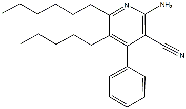 2-amino-6-hexyl-5-pentyl-4-phenylnicotinonitrile 化学構造式