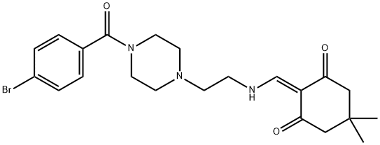 2-[({2-[4-(4-bromobenzoyl)-1-piperazinyl]ethyl}amino)methylene]-5,5-dimethyl-1,3-cyclohexanedione Structure