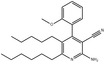 2-amino-6-hexyl-4-(2-methoxyphenyl)-5-pentylnicotinonitrile 结构式