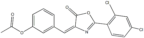 3-[(2-(2,4-dichlorophenyl)-5-oxo-1,3-oxazol-4(5H)-ylidene)methyl]phenyl acetate,353775-95-8,结构式