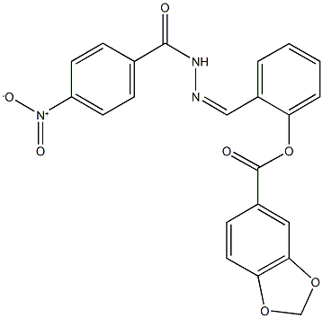 353776-29-1 2-(2-{4-nitrobenzoyl}carbohydrazonoyl)phenyl 1,3-benzodioxole-5-carboxylate