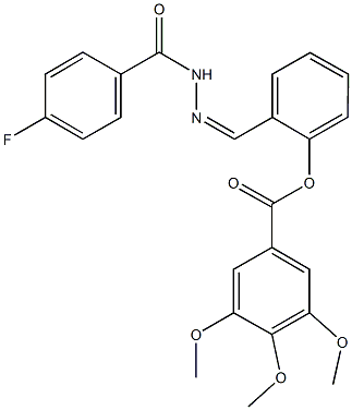 2-[2-(4-fluorobenzoyl)carbohydrazonoyl]phenyl 3,4,5-trimethoxybenzoate Structure