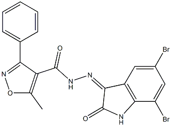 353776-52-0 N'-(5,7-dibromo-2-oxo-1,2-dihydro-3H-indol-3-ylidene)-5-methyl-3-phenyl-4-isoxazolecarbohydrazide