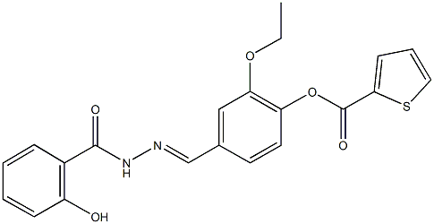 2-ethoxy-4-[2-(2-hydroxybenzoyl)carbohydrazonoyl]phenyl 2-thiophenecarboxylate,353776-53-1,结构式