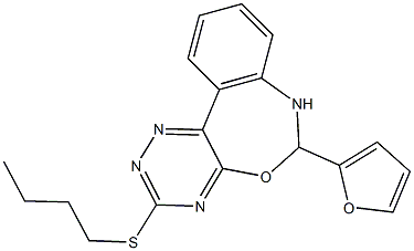 butyl 6-(2-furyl)-6,7-dihydro[1,2,4]triazino[5,6-d][3,1]benzoxazepin-3-yl sulfide,353777-00-1,结构式