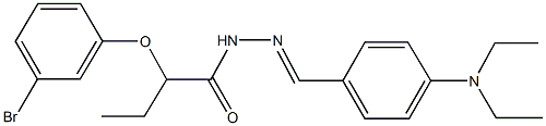 2-(3-bromophenoxy)-N'-[4-(diethylamino)benzylidene]butanohydrazide Struktur