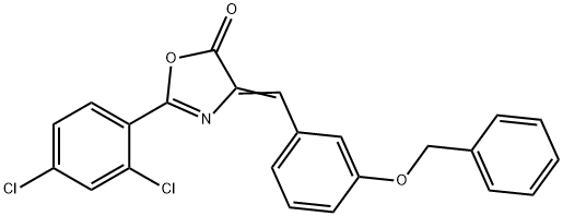 4-[3-(benzyloxy)benzylidene]-2-(2,4-dichlorophenyl)-1,3-oxazol-5(4H)-one Struktur