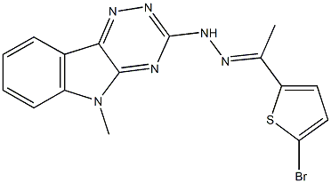 1-(5-bromo-2-thienyl)ethanone (5-methyl-5H-[1,2,4]triazino[5,6-b]indol-3-yl)hydrazone Struktur