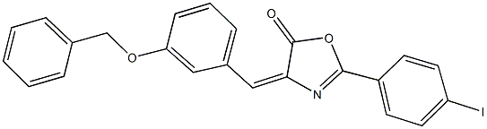 4-[3-(benzyloxy)benzylidene]-2-(4-iodophenyl)-1,3-oxazol-5(4H)-one Structure