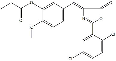 5-[(2-(2,5-dichlorophenyl)-5-oxo-1,3-oxazol-4(5H)-ylidene)methyl]-2-methoxyphenyl propionate Structure