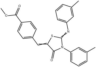 methyl 4-({3-(3-methylphenyl)-2-[(3-methylphenyl)imino]-4-oxo-1,3-thiazolidin-5-ylidene}methyl)benzoate Structure